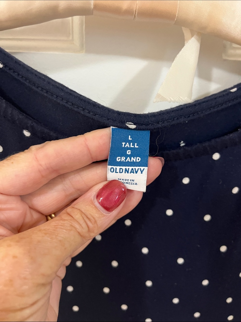 Old Navy navy polka dot dress tall - Picture 2 of 6